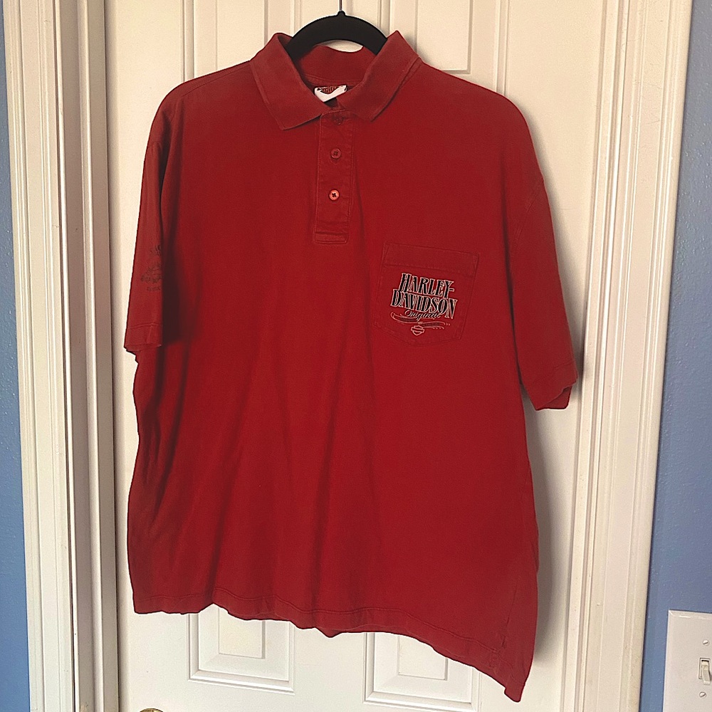 Harley-Davidson Men’s Polo Shirt Red Size L